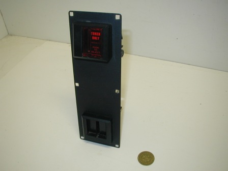 Imonex Plastic Coin Acceptor (Item #19) (Token Or Quarter) (Currently Set Up With Large Token Shown) (Oem Part Number 29 1125 SXM / 120-896-11)  $29.99